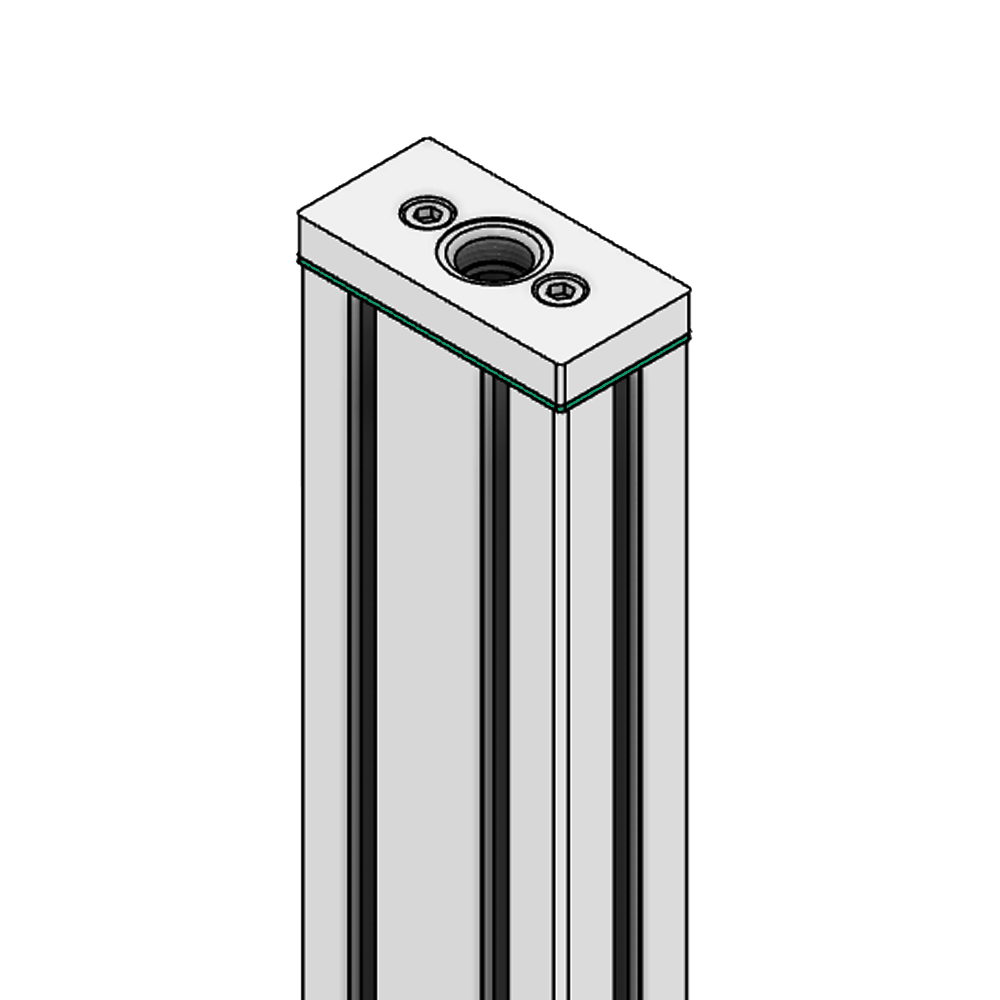 32-459012G-1SS MODULAR SOLUTIONS PNEUMATIC PLATE 45MM X 90MM WITH GASKET 1/2 G THREADED CENTER THRU HOLE